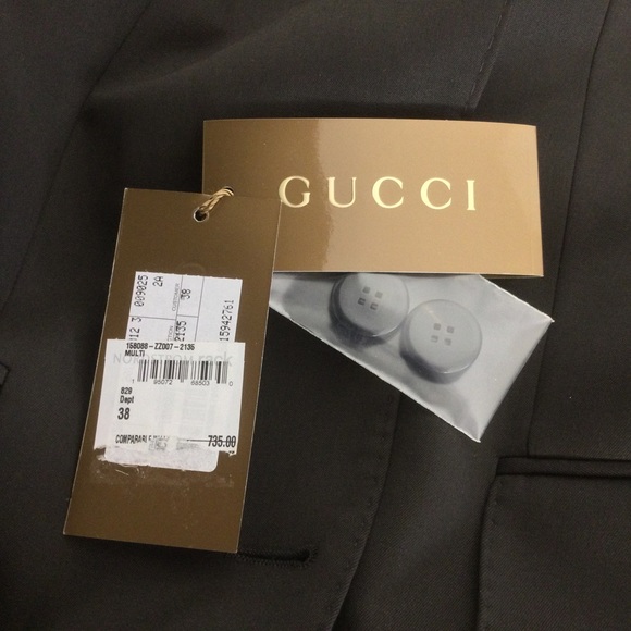 Gucci Women Wool Blend Blazer Size 38 US 4 Long Sleeve Button Peaked Lapels - Picture 11 of 15